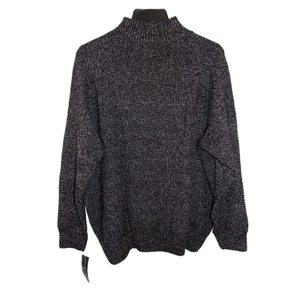 Karen Scott Imitation-Pearl Button Sweater Black White Marl PS - Picture 3 of 3